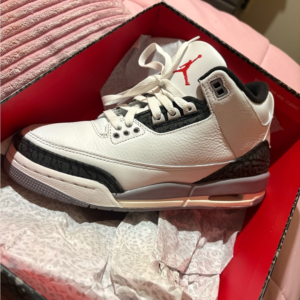 Only worn once White and Black Air Jordan Sneakers